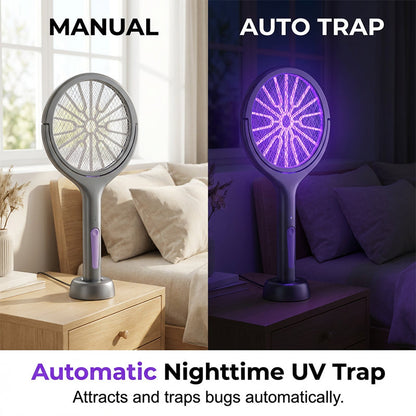 🥳2026 HOT SALE🥳💞50K+ SOLD!🛡️💤 50% OFF! Rechargeable Bug Zapper – Triple‑layer safety mesh, extendable handle, rotates for wall & corner strikes. Pest‑free sleep, worry‑free safety! 🌟💚
