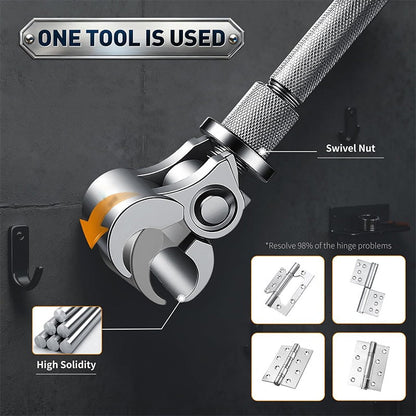 🔧 Universal Adjustable Door Hinge Wrench ——  Multi-Size Hinge Adjustment Tool Fits 0.3"-1" (8-25mm) Hinges | Heavy-Duty Carbon/Forged Steel
