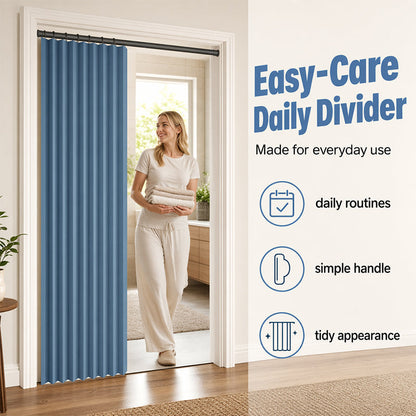 ⏰🔥LIMITED TIME 50% OFF! ⭐No-Drill Magnetic Accordion Door Curtain