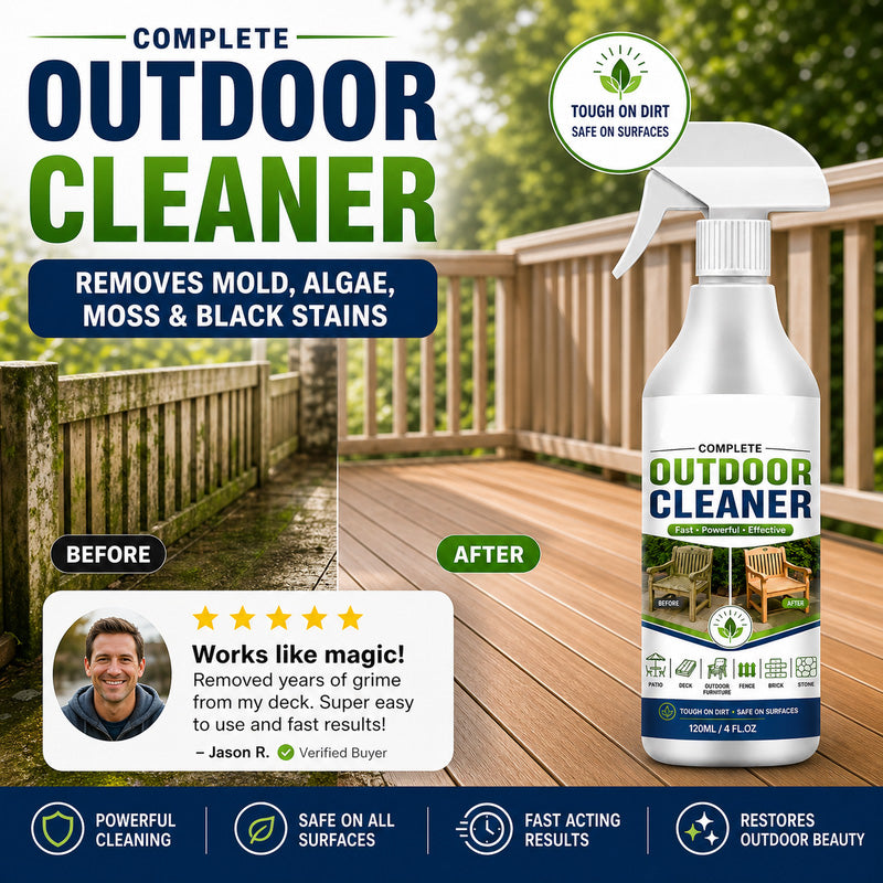 🌿 LIMITED-TIME 50% OFF! Outdoor Surface Cleaner Spray, Fast Acting Stain Remover for Patio, Wooden Furniture & Outdoor Surfaces