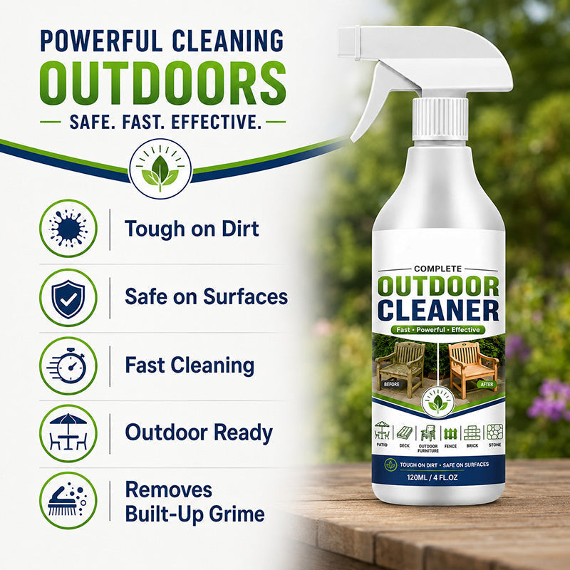 🌿 LIMITED-TIME 50% OFF! Outdoor Surface Cleaner Spray, Fast Acting Stain Remover for Patio, Wooden Furniture & Outdoor Surfaces
