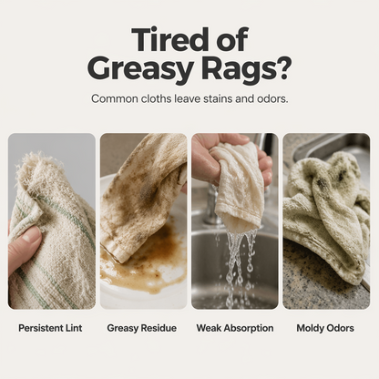 🎉 LIMITED TIME 50% OFF! 🧽 Soft Microfiber Double-Sided Cleaning Cloth – Premium Thickened Dishcloth for Grease Removal ✨