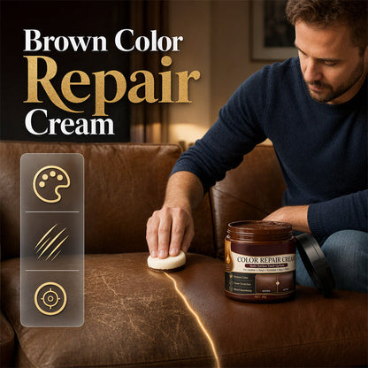 🔥Hot Sale 50% OFF🔥 Brown Leather Color Repair Cream – Restores Faded Leather, Conditions🤎