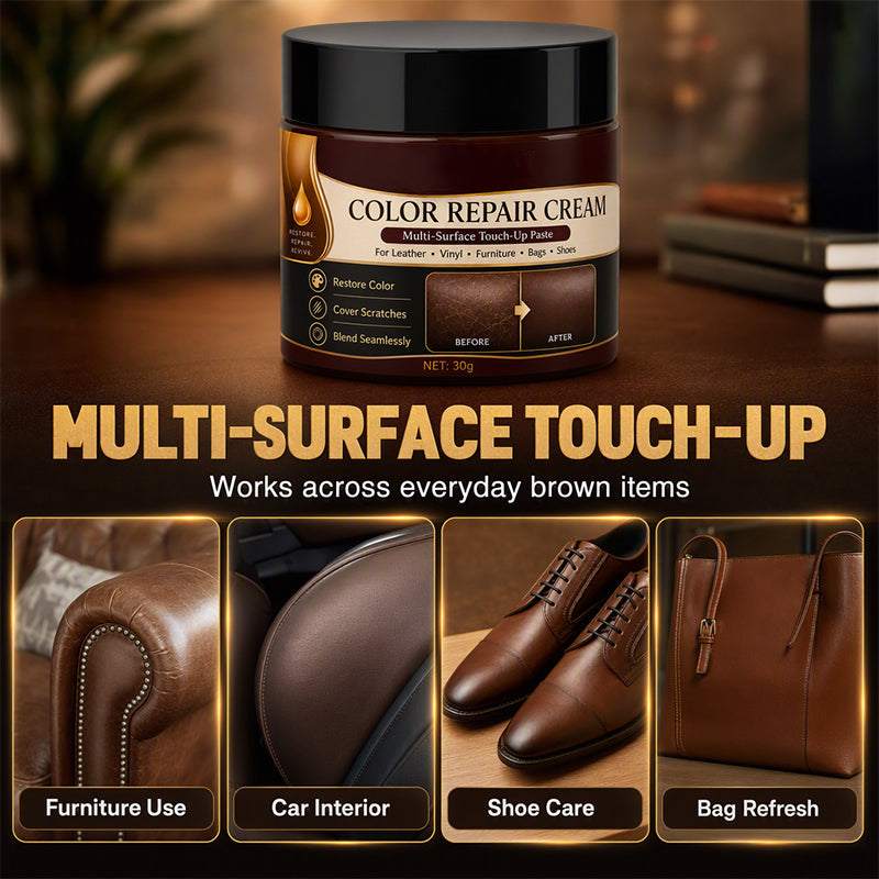 🔥Hot Sale 50% OFF🔥 Brown Leather Color Repair Cream – Restores Faded Leather, Conditions🤎