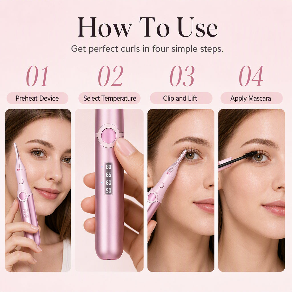 💖✨ LIMITED-TIME 50% OFF! Rechargeable Heated Eyelash Curler – 4 Heat Settings, Integrated Lash Clip & Type-C Charging – Salon-Quality Curls, Anytime 🎀