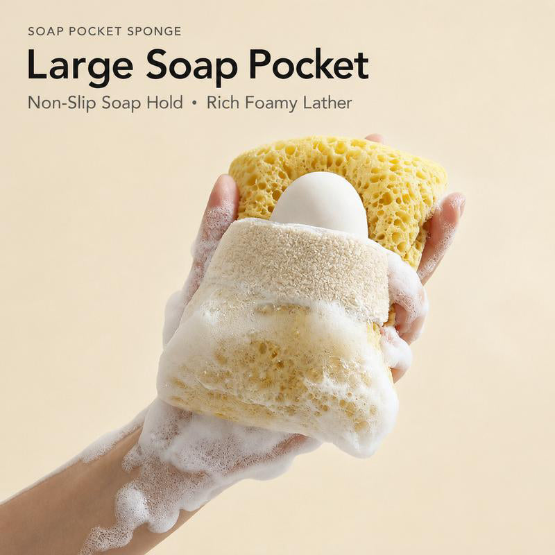 😍Best Sellers😍 50% OFF🔥Exfoliating Honeycomb Bath Sponge with Hand Strap