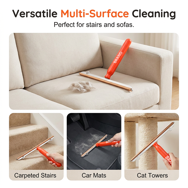 ❄️Summerfresh 50% OFF!🐶Pet Hair Remover for Carpet and Upholstery – Reusable Hair Remover with Metal Edge and Ergonomic Grip