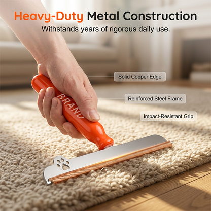 ❄️Summerfresh 50% OFF!🐶Pet Hair Remover for Carpet and Upholstery – Reusable Hair Remover with Metal Edge and Ergonomic Grip