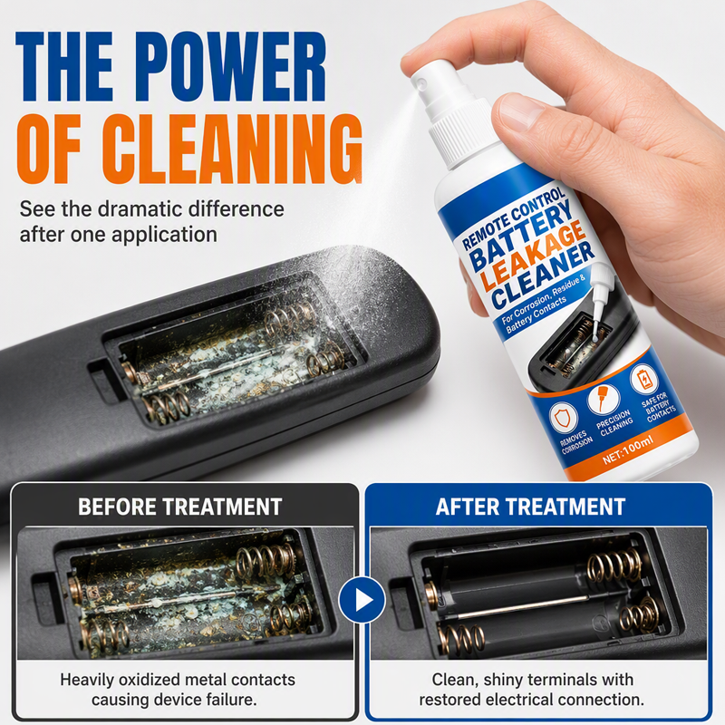 🔋50% OFF NOW! Portable Precision Electronic Contact Cleaner Spray – Battery Leakage Corrosion Remover, Restore Conductivity for Remote Controls, Toys & Household Electronic Battery Contacts