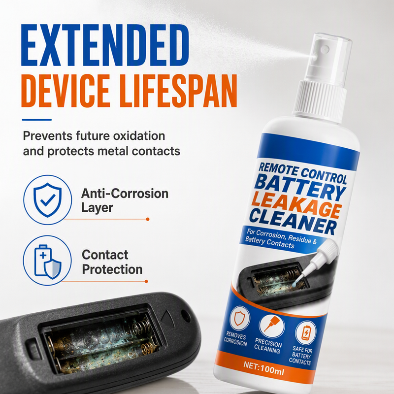 🔋50% OFF NOW! Portable Precision Electronic Contact Cleaner Spray – Battery Leakage Corrosion Remover, Restore Conductivity for Remote Controls, Toys & Household Electronic Battery Contacts