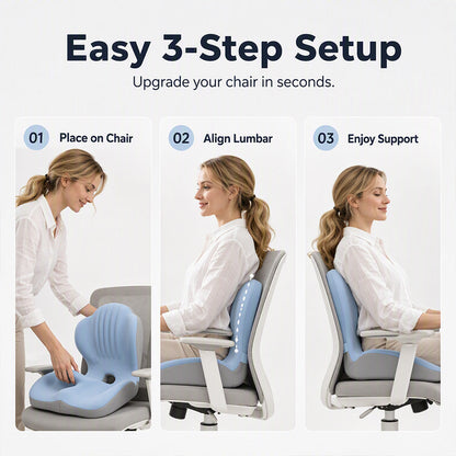 ⏳Time-Limited Special⏰Ergonomic memory foam seat cushion with back support – comfortable & supportive for home, office, and car 💺🛡️
