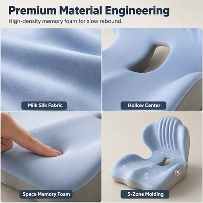 ⏳Time-Limited Special⏰Ergonomic memory foam seat cushion with back support – comfortable & supportive for home, office, and car 💺🛡️
