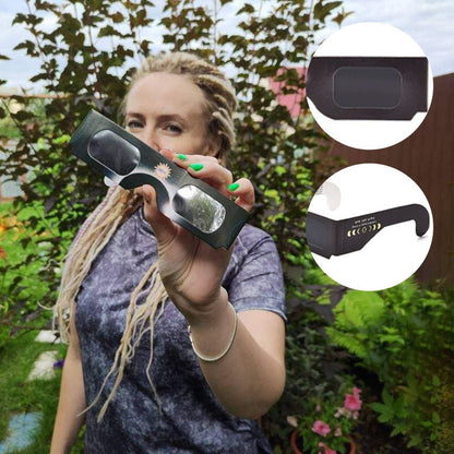 🌞50% OFF NOW! ISO Certified Solar Eclipse Glasses, Safe Direct Sun Viewing Paper Solar Viewing Glasses, Shade‑Filter Eyewear for Solar Eclipse Observation for Adults & Kids