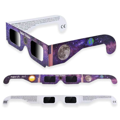 🌞50% OFF NOW! ISO Certified Solar Eclipse Glasses, Safe Direct Sun Viewing Paper Solar Viewing Glasses, Shade‑Filter Eyewear for Solar Eclipse Observation for Adults & Kids
