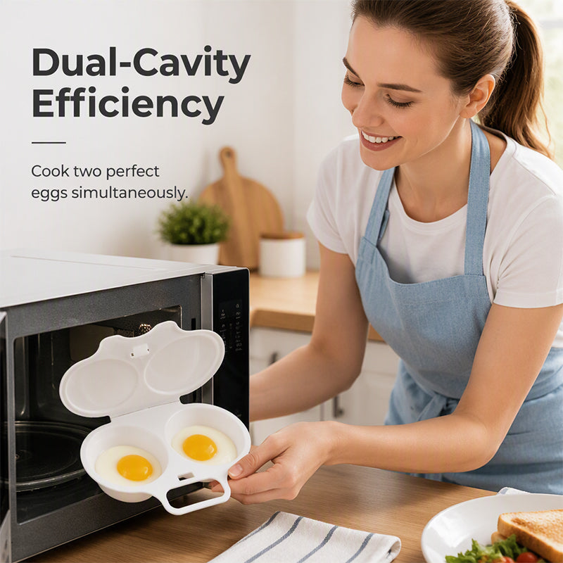 🥚 Perfect Poached Eggs in 2 Mins – No Oil, No Explosion. Microwave Egg Cooker with Splash-Proof Lid. UK Stock