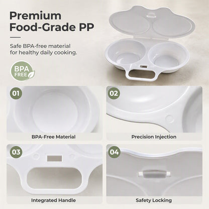 🥚 Perfect Poached Eggs in 2 Mins – No Oil, No Explosion. Microwave Egg Cooker with Splash-Proof Lid. UK Stock