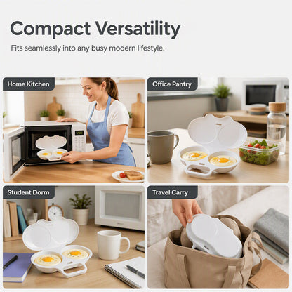 🥚 Perfect Poached Eggs in 2 Mins – No Oil, No Explosion. Microwave Egg Cooker with Splash-Proof Lid. UK Stock