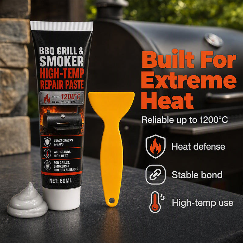 High-Temp BBQ Grill and Smoker Repair Paste 60ml Heat Resistant Sealant with Scraper