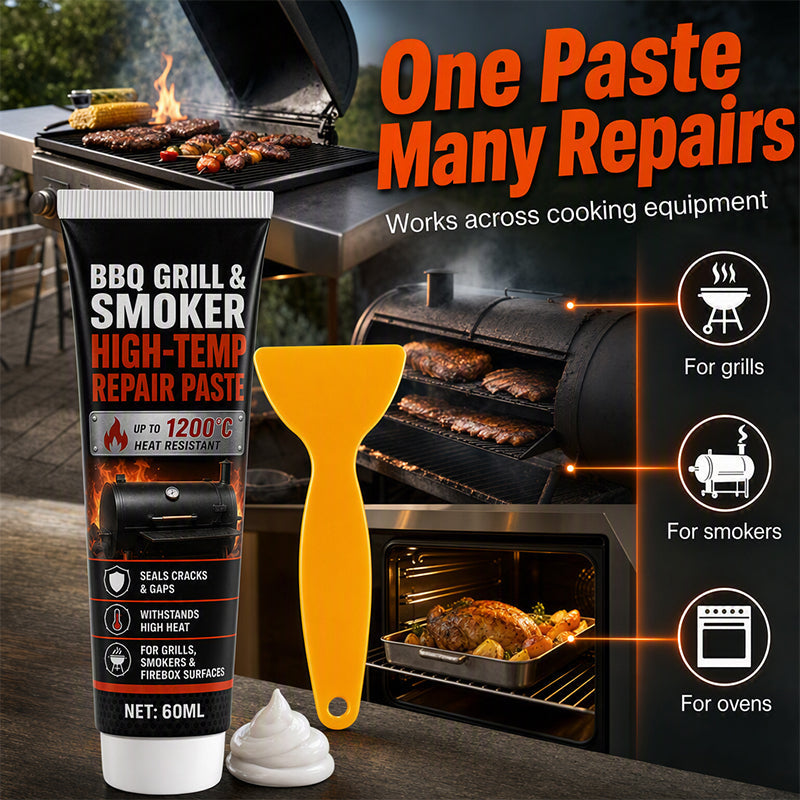 High-Temp BBQ Grill and Smoker Repair Paste 60ml Heat Resistant Sealant with Scraper