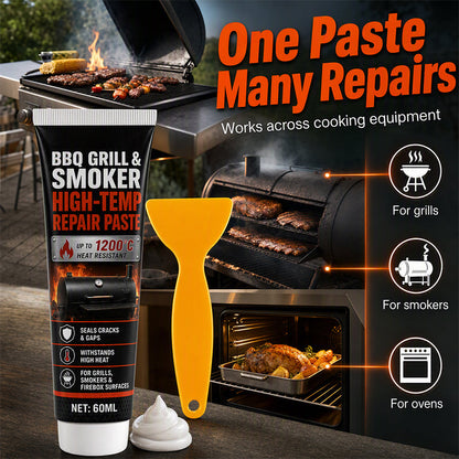 High-Temp BBQ Grill and Smoker Repair Paste 60ml Heat Resistant Sealant with Scraper