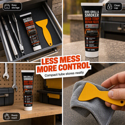 High-Temp BBQ Grill and Smoker Repair Paste 60ml Heat Resistant Sealant with Scraper