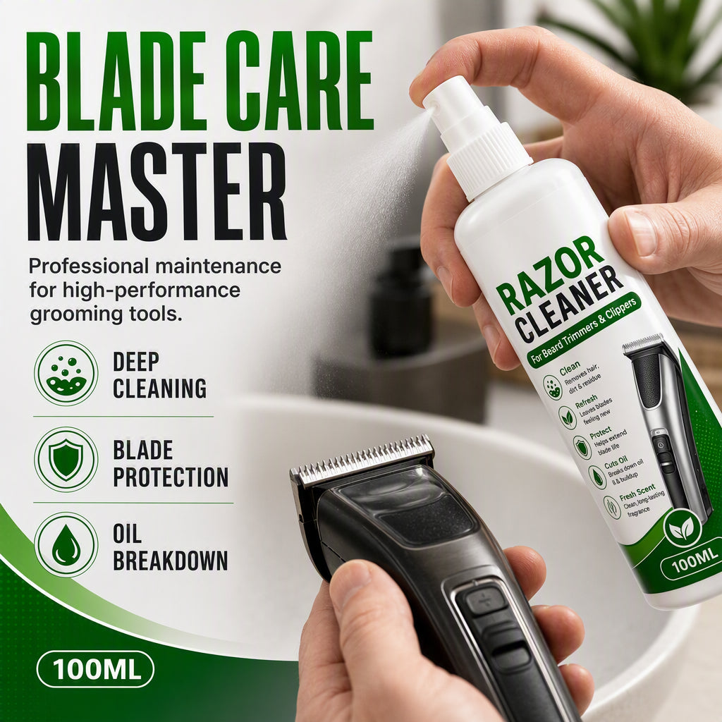 🪒50% OFF NOW! Electric Shaver Cleaning Spray‑100ML Deep Clean Blade Care Spray, Removes Hair & Oil Residue for Beard Trimmers, Hair Clippers & Grooming Tools