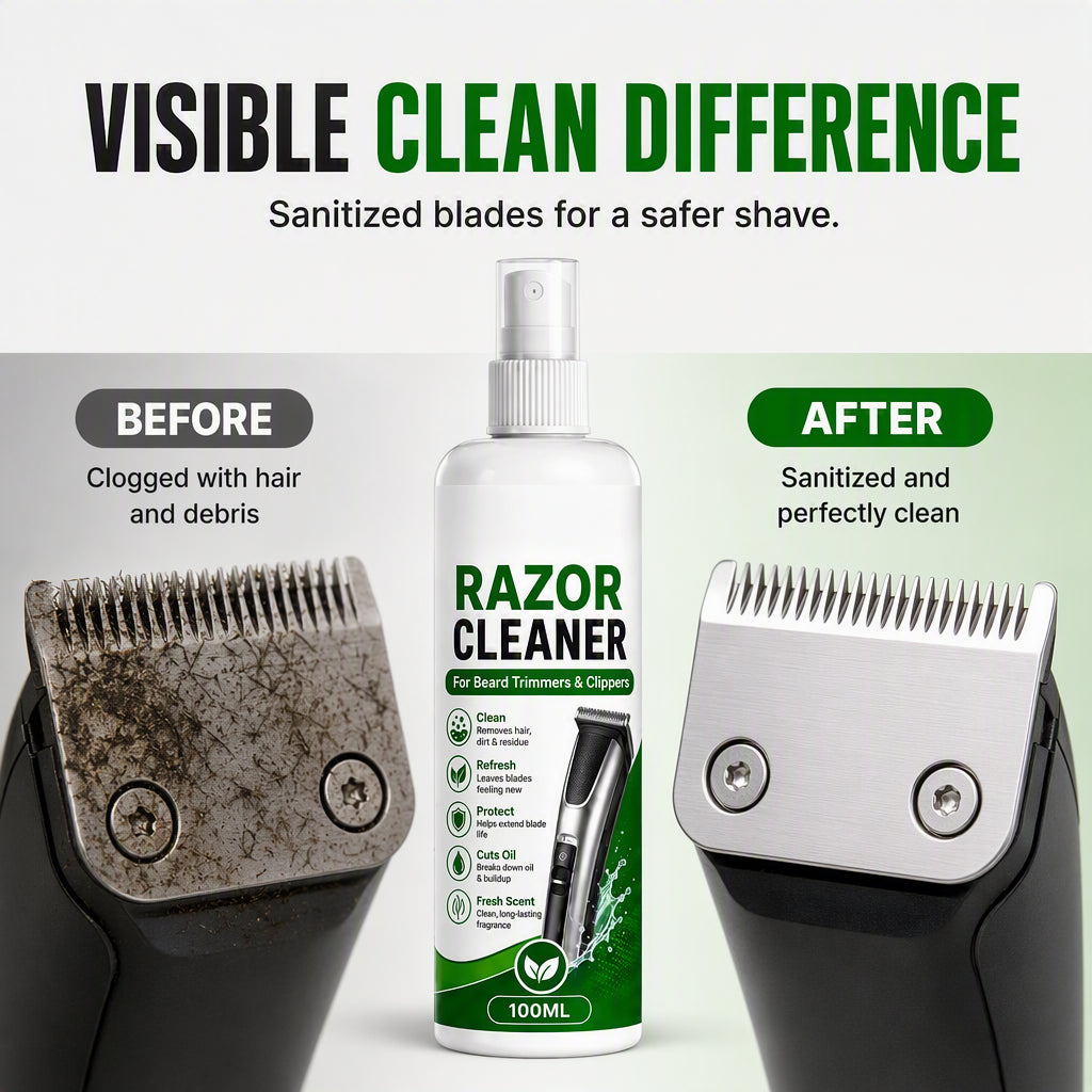 🪒50% OFF NOW! Electric Shaver Cleaning Spray‑100ML Deep Clean Blade Care Spray, Removes Hair & Oil Residue for Beard Trimmers, Hair Clippers & Grooming Tools