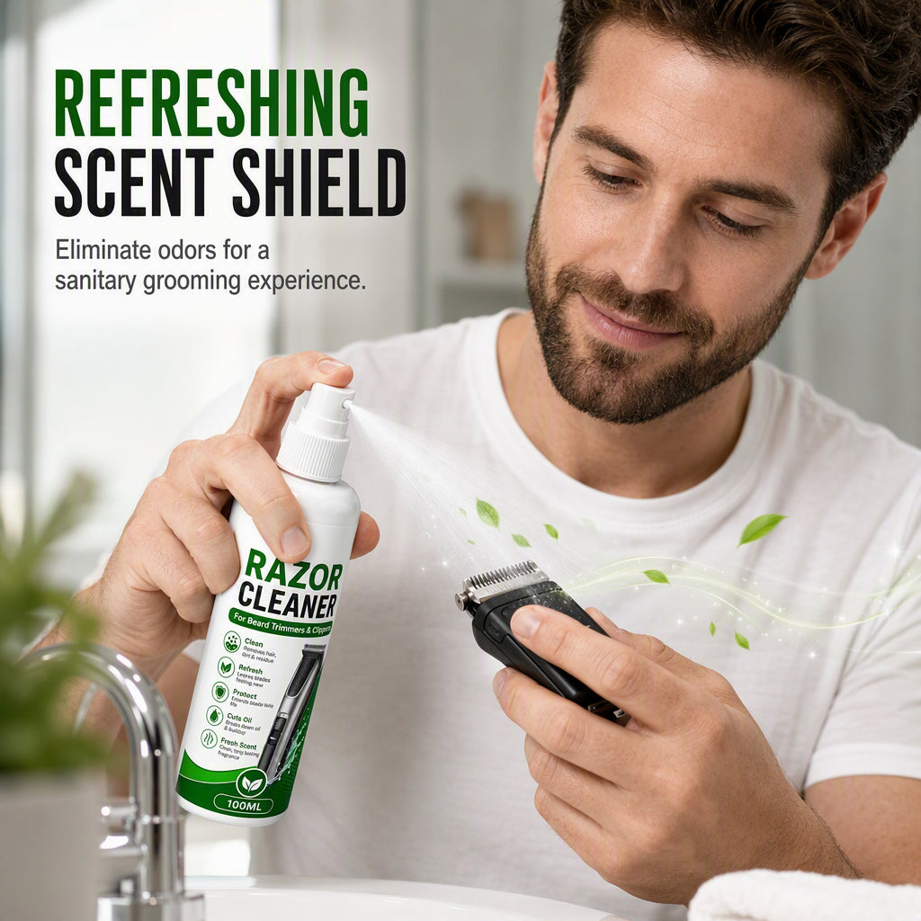 🪒50% OFF NOW! Electric Shaver Cleaning Spray‑100ML Deep Clean Blade Care Spray, Removes Hair & Oil Residue for Beard Trimmers, Hair Clippers & Grooming Tools