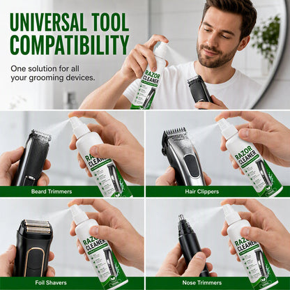 🪒50% OFF NOW! Electric Shaver Cleaning Spray‑100ML Deep Clean Blade Care Spray, Removes Hair & Oil Residue for Beard Trimmers, Hair Clippers & Grooming Tools
