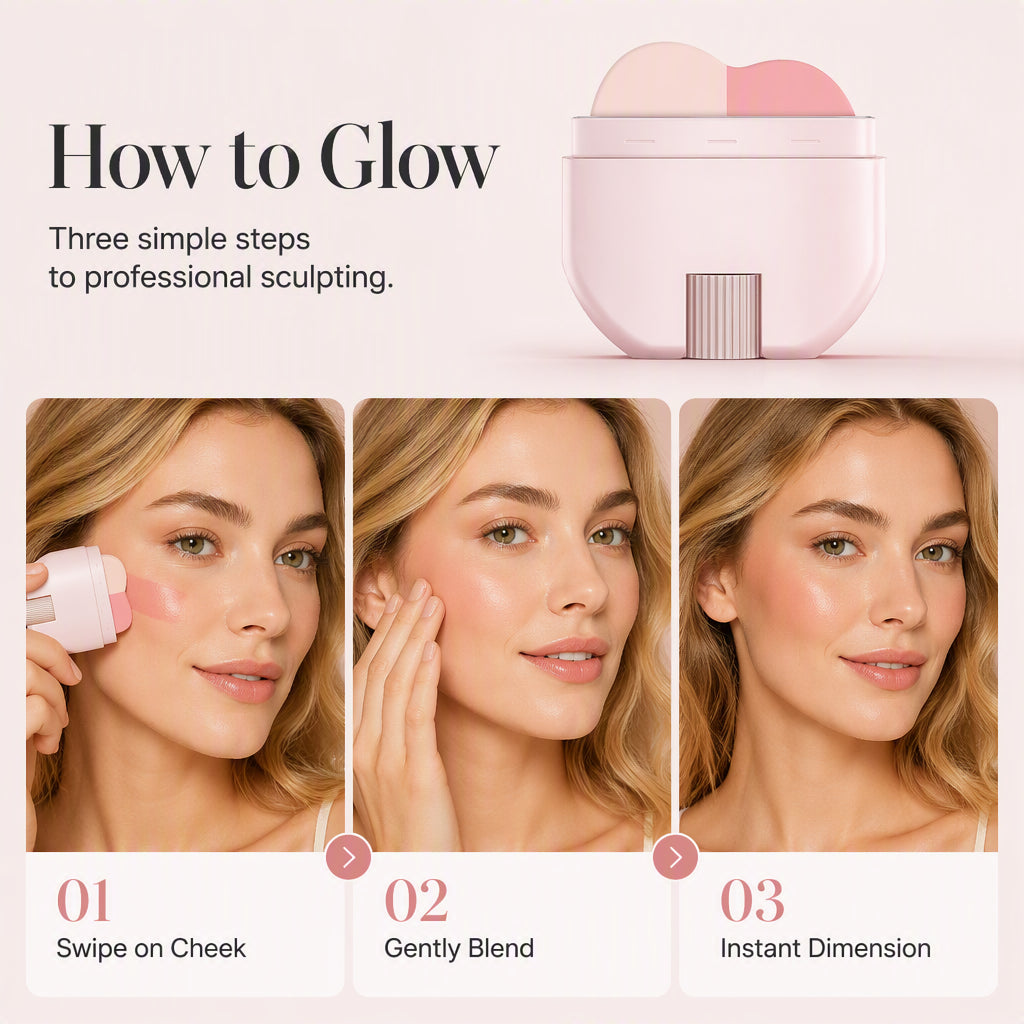 💥2026 Hot Sale🎁2-in-1 Blush & Highlighter Stick – One-Stroke & Blendable Design, No Patchy Finish