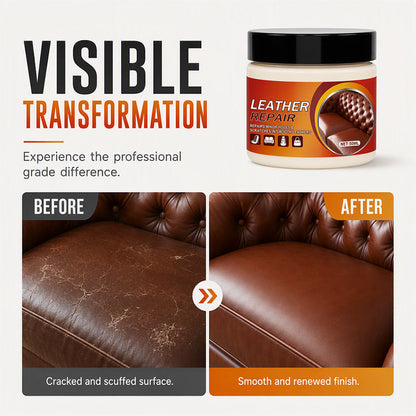 🛋️50% OFF NOW! Multi‑Functional Leather Scratch Repair Cream‑Professional Seamless Leather Restorer, Texture Restoration Balm for Sofa, Car Seats, Bags & Shoes