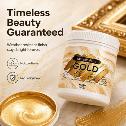 💥2026 Hot Sale🎁Weatherproof Metallic Silver & Gold Paint for Walls