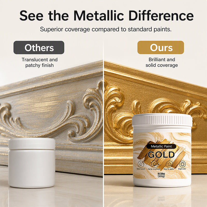 💥2026 Hot Sale🎁Weatherproof Metallic Silver & Gold Paint for Walls