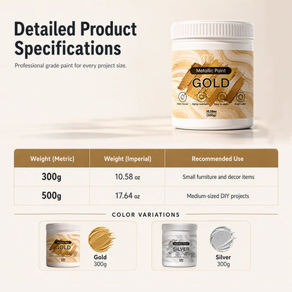 💥2026 Hot Sale🎁Weatherproof Metallic Silver & Gold Paint for Walls