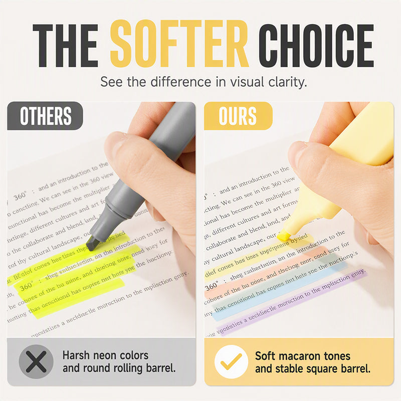 6-Pack Chisel Tip Highlighter Pens Set