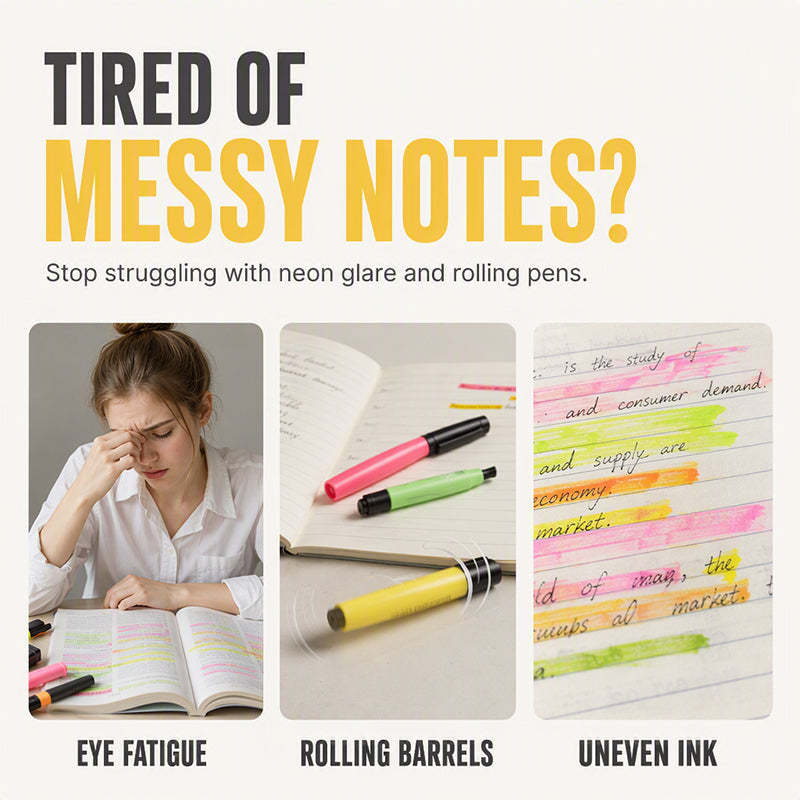 6-Pack Chisel Tip Highlighter Pens Set