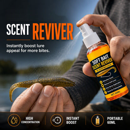 🎣50% OFF NOW! Soft Bait Scent Booster Spray High‑Concentration Fishing Lure Scent Reviver, Portable Instant Attractant Spray for Fresh & Saltwater Soft Baits