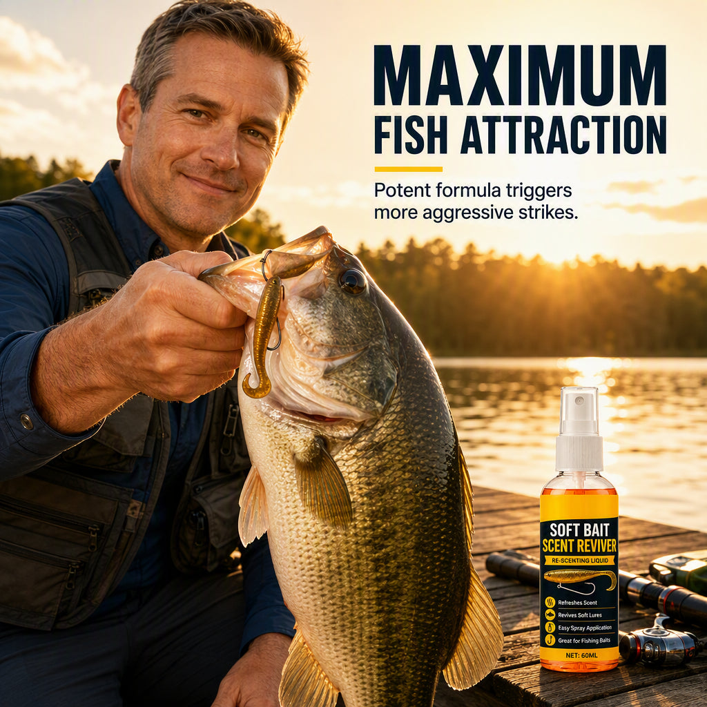 🎣50% OFF NOW! Soft Bait Scent Booster Spray High‑Concentration Fishing Lure Scent Reviver, Portable Instant Attractant Spray for Fresh & Saltwater Soft Baits