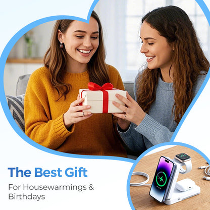 🔋 3-in-1 Foldable Magnetic Charging Stand for Everyday Devices
