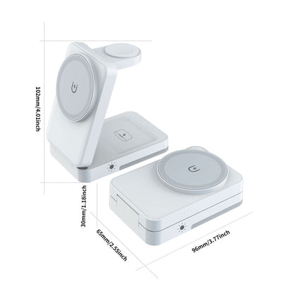 🔋 3-in-1 Foldable Magnetic Charging Stand for Everyday Devices
