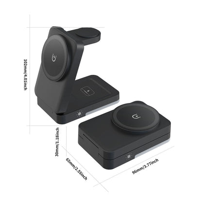 🔋 3-in-1 Foldable Magnetic Charging Stand for Everyday Devices