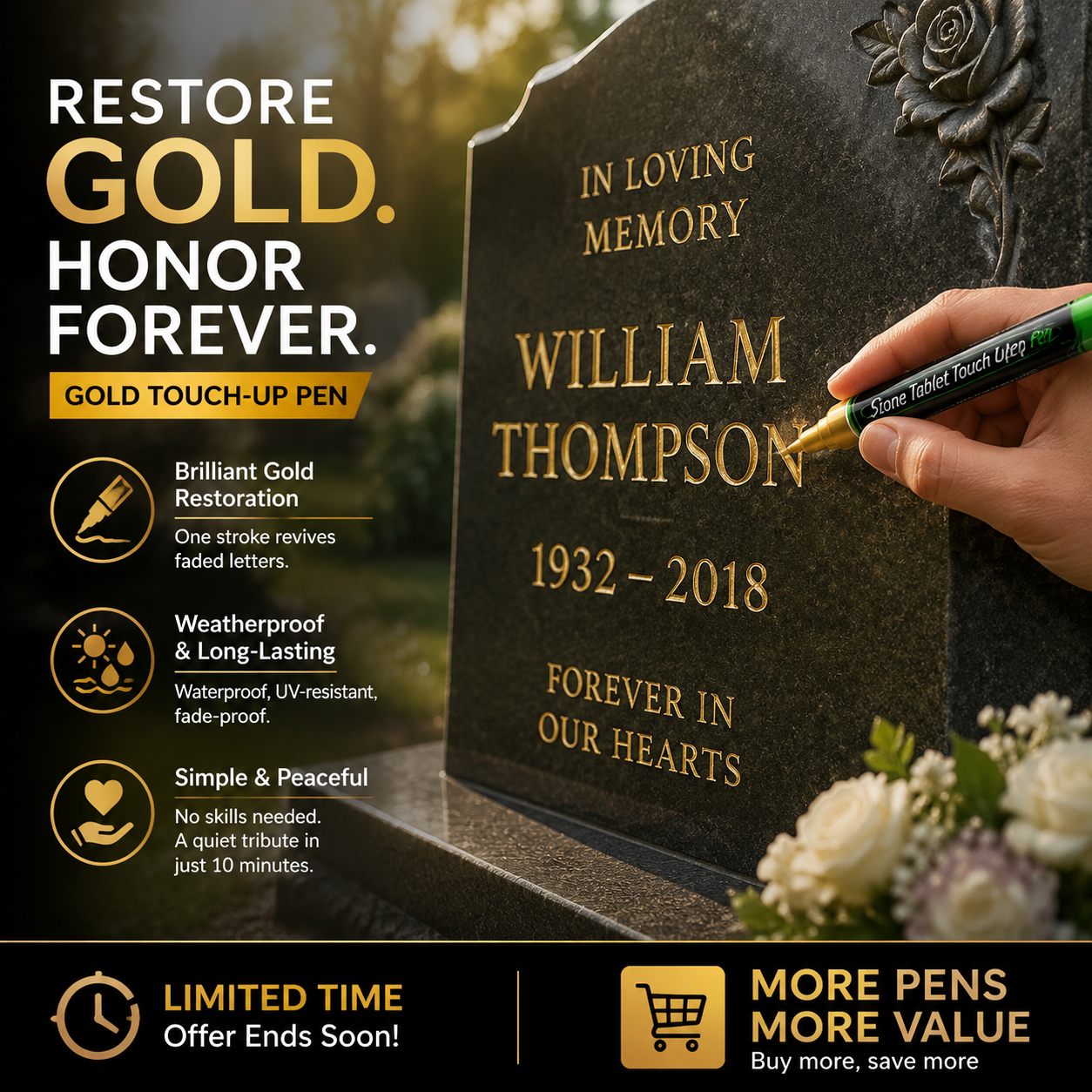 🐦Golden Tombstone Marker Pen