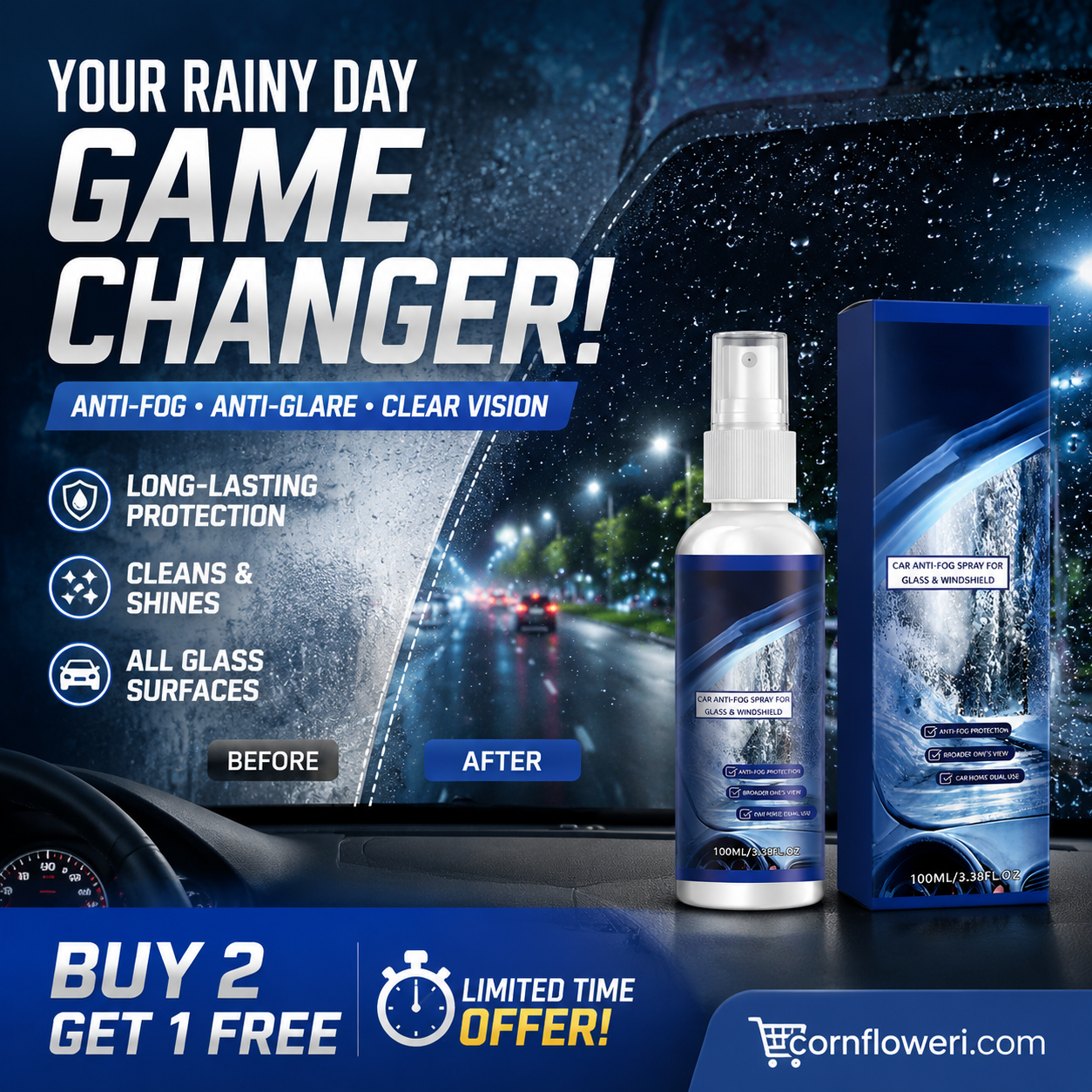 Anti-Fog Spray for Automotive Glass