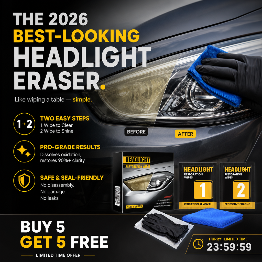 📢📢Buy 5 get 5 free⏰2-Step Car Headlight Restoration Wipe Kit