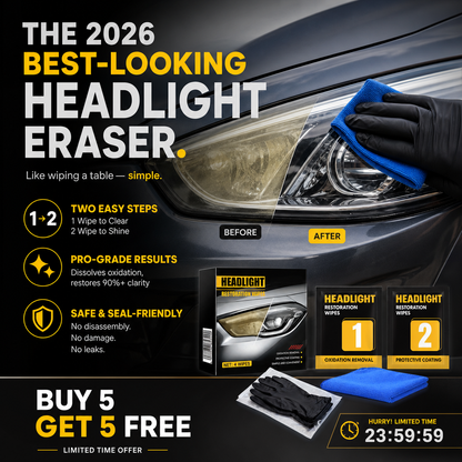 📢📢Buy 5 get 5 free⏰2-Step Car Headlight Restoration Wipe Kit