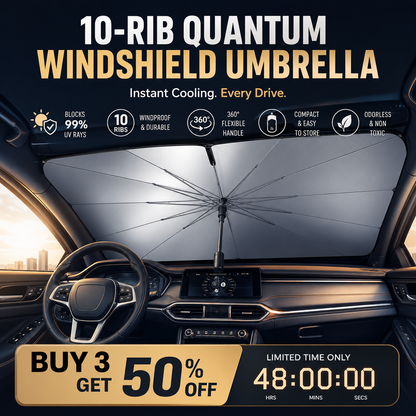 Car Windshield Sun Shade Umbrella - Foldable Car Umbrella Sunshade Cover UV Block Car Front Window