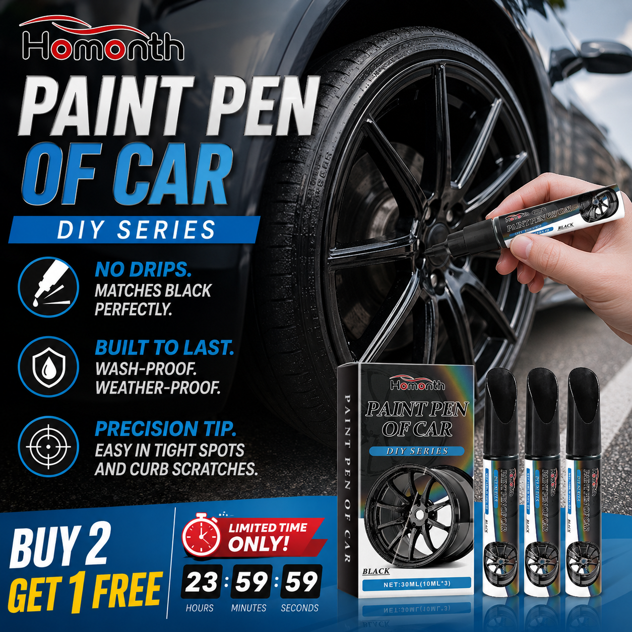 🥳2026 HOT SALE🥳💞50K+ SOLD!🛠️🚗 50% OFF! Magic Car Scratch Repair Pen – Fix rim scratches in minutes. Permanent, no‑drip formula. Includes clear coat. ✨🔧