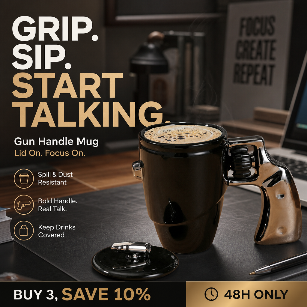 🔥Limited Time Promotion 50% OFF🔥Novelty Gun Mug with Lid for Office & Home