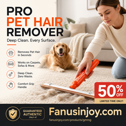 ❄️Summerfresh 50% OFF!🐶Pet Hair Remover for Carpet and Upholstery – Reusable Hair Remover with Metal Edge and Ergonomic Grip
