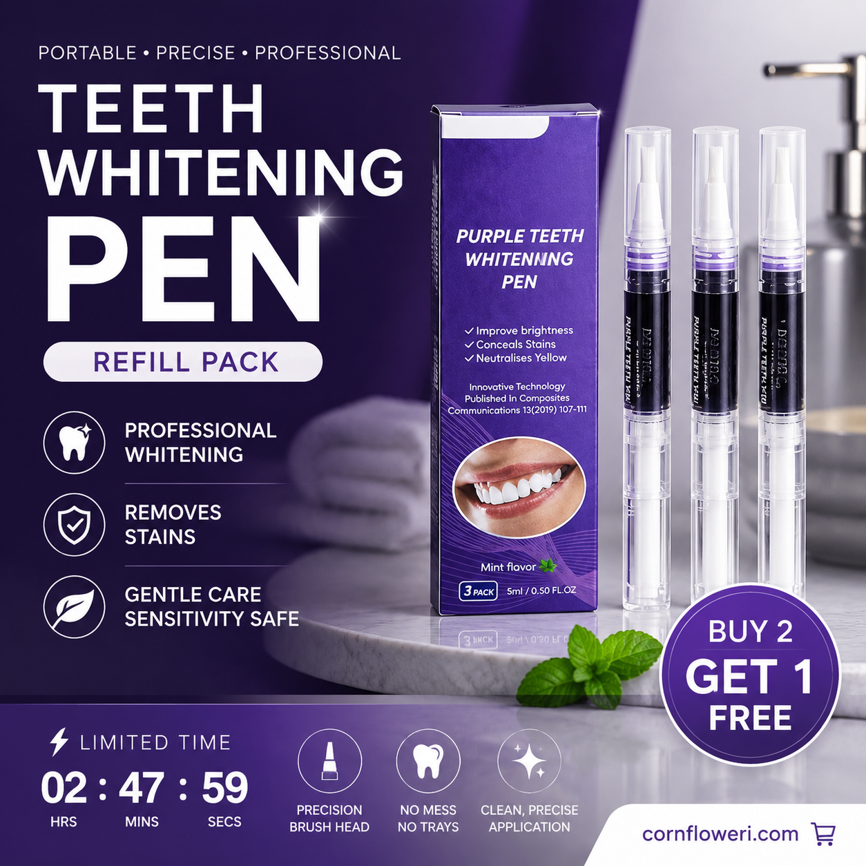 🔥Limited Time Promotion 50% OFF🔥Portable Teeth Whitening Pen Refill